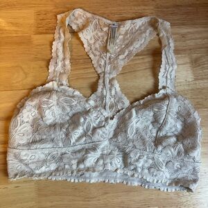 Free People Lace Bralette in Light Cream